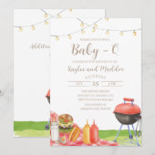 Baby-Q BBQ Baby shower uitnodiging (Voorkant / Achterkant)
