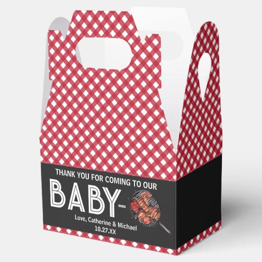 Baby-Q BBQ Barbecue Baby shower Bedankdoosjes (Geopend)