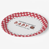 Baby-Q BBQ Barbecue Baby shower Papieren Bordje (Gekanteld)