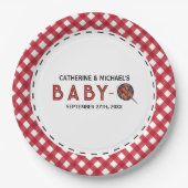 Baby-Q BBQ Barbecue Baby shower Papieren Bordje (Voorkant)