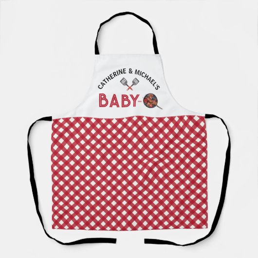 Baby-Q BBQ Barbecue Baby shower Schort (Voorkant)