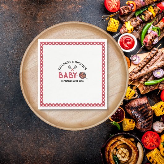 Baby-Q BBQ Barbecue Baby shower Servet