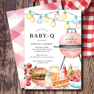 Baby Q BBQ Bash Baby shower Kaart