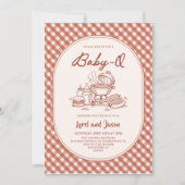 Baby Q BBQ kookfeest Couges Baby Shower Kaart (Voorkant)