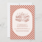 Baby Q BBQ kookfeest Couges Baby Shower Kaart (Achterkant)