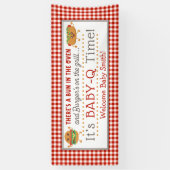 Baby-Q BBQ thema gender onthullen banner (Verticaal)