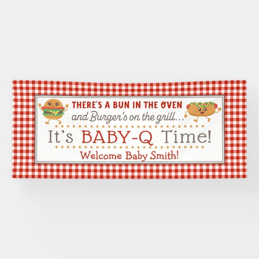 Baby-Q BBQ thema gender onthullen banner (Horizontaal)