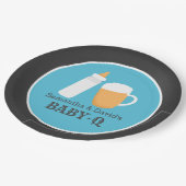 Baby-Q Beer Barbecue Co-Ed Shower Bord - blauw (Gekanteld)