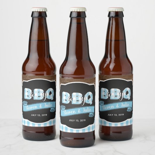 Baby Q bierflesetiket - Baby Blue Bier Etiket (Flessen)