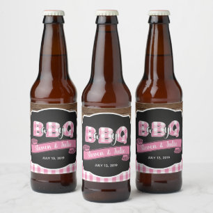 Baby Q bierflesetiket - Lt. Pink Bier Etiket