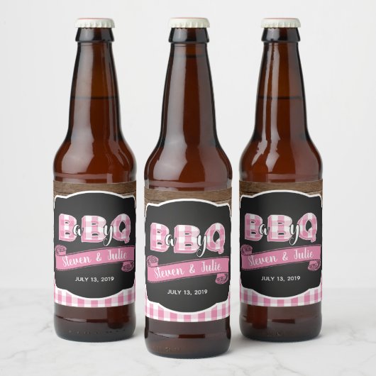 Baby Q bierflesetiket - Lt. Pink Bier Etiket (Flessen)