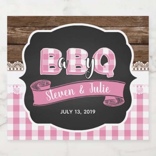 Baby Q bierflesetiket - Lt. Pink Bier Etiket (Enkel label)