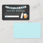 Baby-Q Blue Fles en beer Diaper Raffle-kaarten Informatiekaartje (Voorkant / Achterkant)