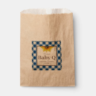 Baby Q Blue Gingham and Sunflower Bedankzakje