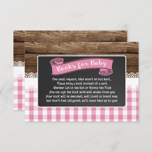 Baby Q Books for Baby Card - Lt Roze Informatiekaartje (Voorkant / Achterkant)