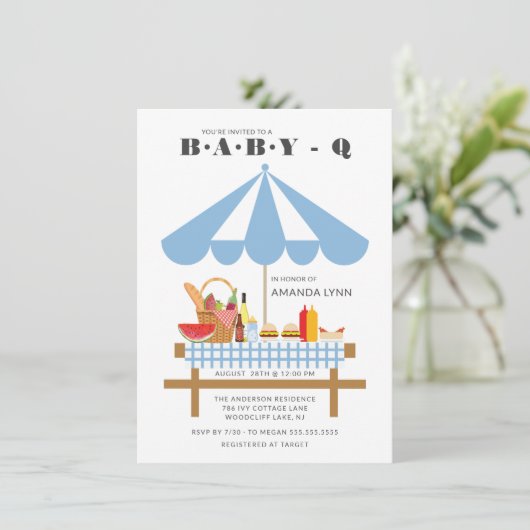 Baby Q Boys Baby shower Kaart (Staand voorkant)