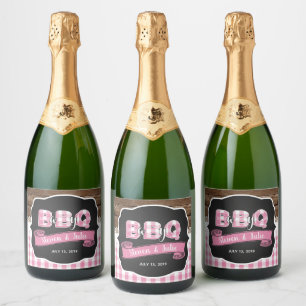 Baby Q Champagne Label - Light Roze Sparkling Wijnetiket