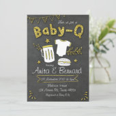 Baby Q Coed baby shower uitnodiging (Staand voorkant)