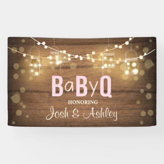 Baby Q Coed BBQ Baby shower Achtergrond Banner Rus (Horizontaal)
