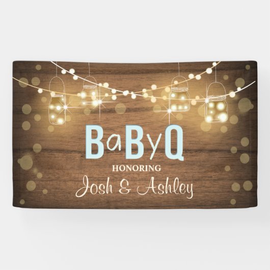 Baby Q Coed BBQ Baby shower Achtergrond Banner Rus (Horizontaal)