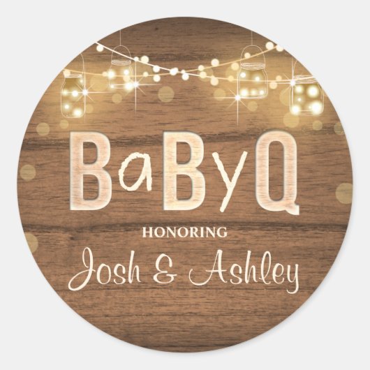 Baby Q Coed BBQ Baby shower Envelope Seal Sticker (Voorkant)