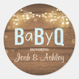 Baby Q Coed BBQ Baby shower Envelope Seal Sticker