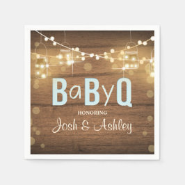 Baby Q Coed BBQ Baby shower Papier Servetten Rusti