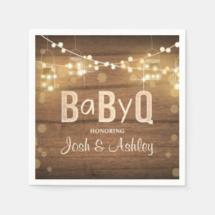 Baby Q Coed BBQ Baby shower Papier Servetten Rusti