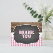 Baby Q Dankkaart - Roze Feestdagenkaart (Staand voorkant)