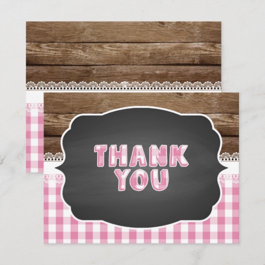 Baby Q Dankkaart - Roze Feestdagenkaart (Voorkant / Achterkant)