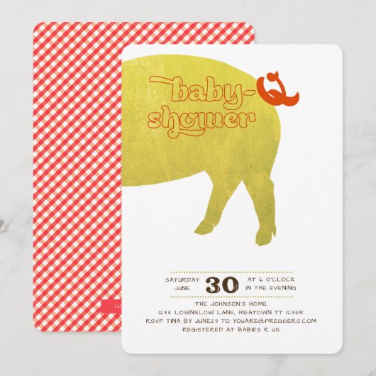 Baby-Q de Uitnodiging van de Shower (Voorkant / Achterkant)