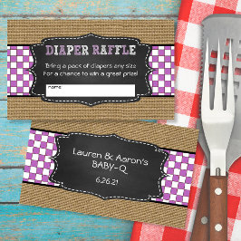 Baby Q Diaper Raffle Ticket Paars Informatiekaartje