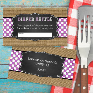 Baby Q Diaper Raffle Ticket Paars Informatiekaartje