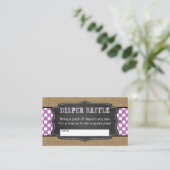 Baby Q Diaper Raffle Ticket Paars Informatiekaartje (Staand voorkant)