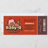 Baby-Q Douche - Barbeque Ticket Kaart (Voorkant)