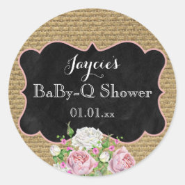 Baby-Q Douche Burlap Mason Jar Circle Sticker