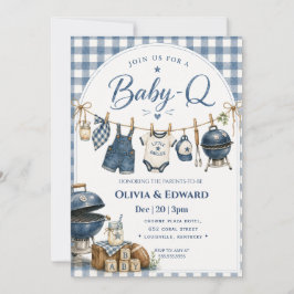 Baby-Q | Een achtertuin barbecue baby shower Kaart