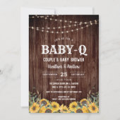 Baby-Q Gele BBQ Koppel Baby Shower Uitnodiging (Voorkant)