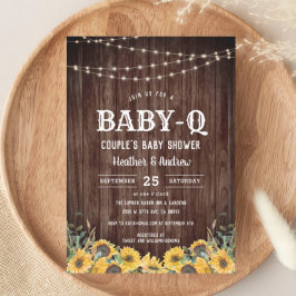 Baby-Q Gele BBQ Koppel Baby Shower Uitnodiging