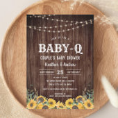 Baby-Q Gele BBQ Koppel Baby Shower Uitnodiging