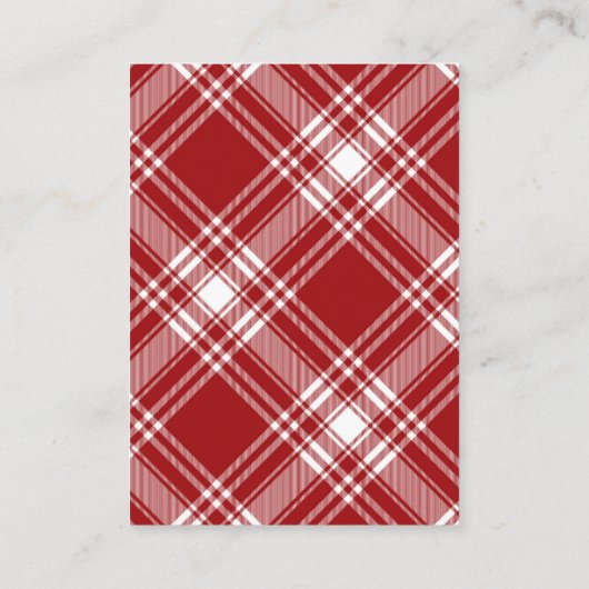 Baby-Q Geruit Rood & Zwart Grill Baby shower Informatiekaartje (Achterkant)