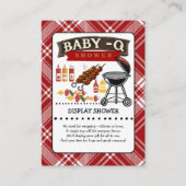 Baby-Q Geruit Rood & Zwart Grill Baby shower Informatiekaartje (Voorkant)
