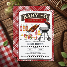 Baby-Q Geruit Rood & Zwart Grill Baby shower