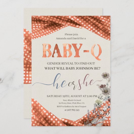 Baby Q Geslacht onthullen Kaart (Voorkant / Achterkant)