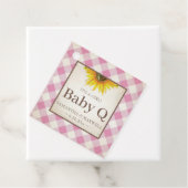 Baby Q Gingham en Sunflower Dank u Roze Bedankjes Labels (In situ)