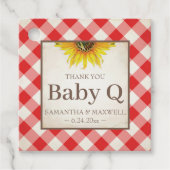 Baby Q Gingham en Sunflower Hartelijk dank Bedankjes Labels (Voorkant)