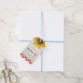 Baby Q Gingham en Sunflower Hartelijk dank Cadeaulabel (Met Touw)