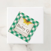 Baby Q Gingham en Sunflower Hartelijk dank Groen Bedankjes Labels (In situ)