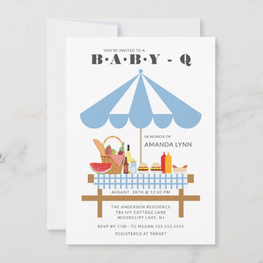 Baby Q Jongens Baby Shower  Kaart (Voorkant)