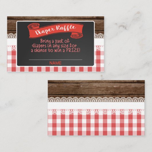 Baby Q-kaart met luierbekrachtiging - rood Informatiekaartje (Voorkant / Achterkant)